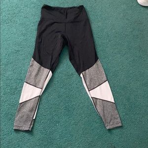 Black gray and white leggings